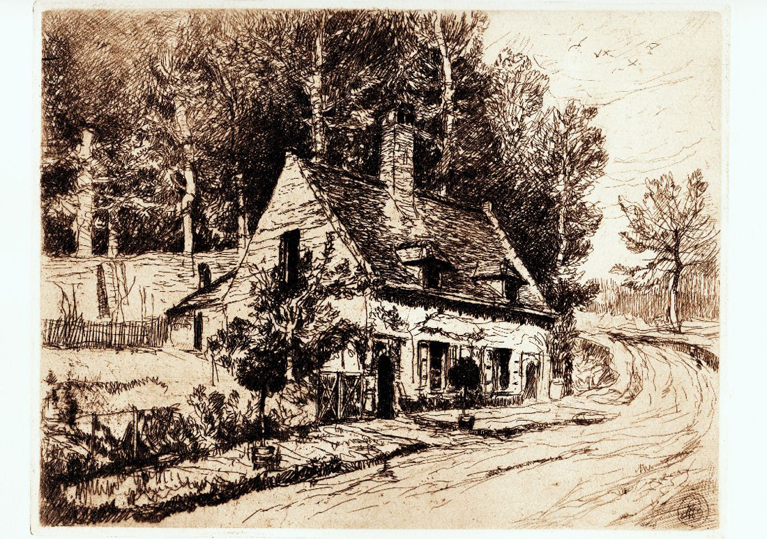 , Rare Antique Print-MILLER-HOUSE-CLOISTER-BELGIUM-POSTIMPRESSIONIST-Bastien-1930, Pictura Antique Prints