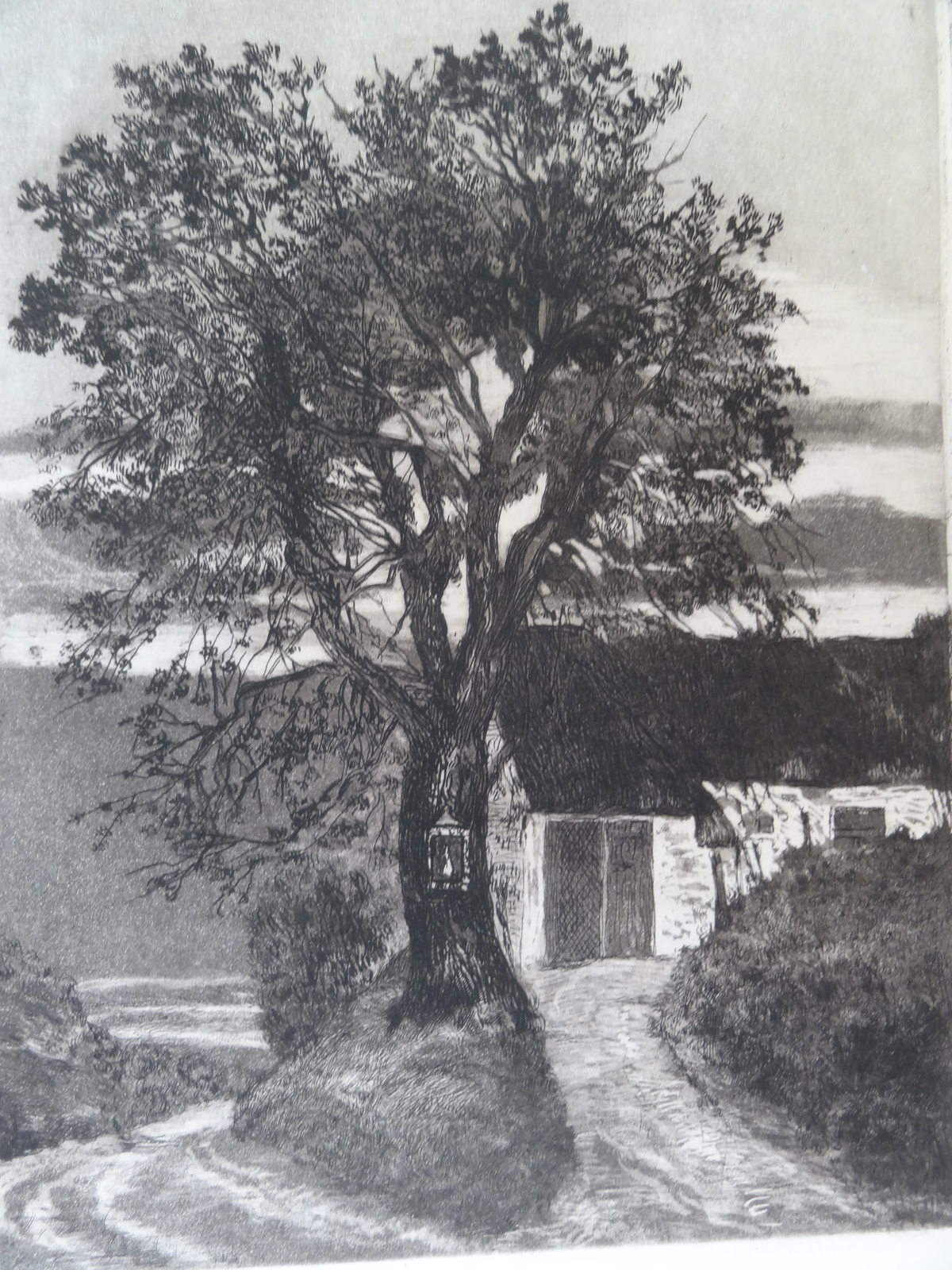 , Antique Print-HOUSE-TREE-HILLS-LANDSCAPE-BELGIUM-Mesens-1930, Pictura Antique Prints