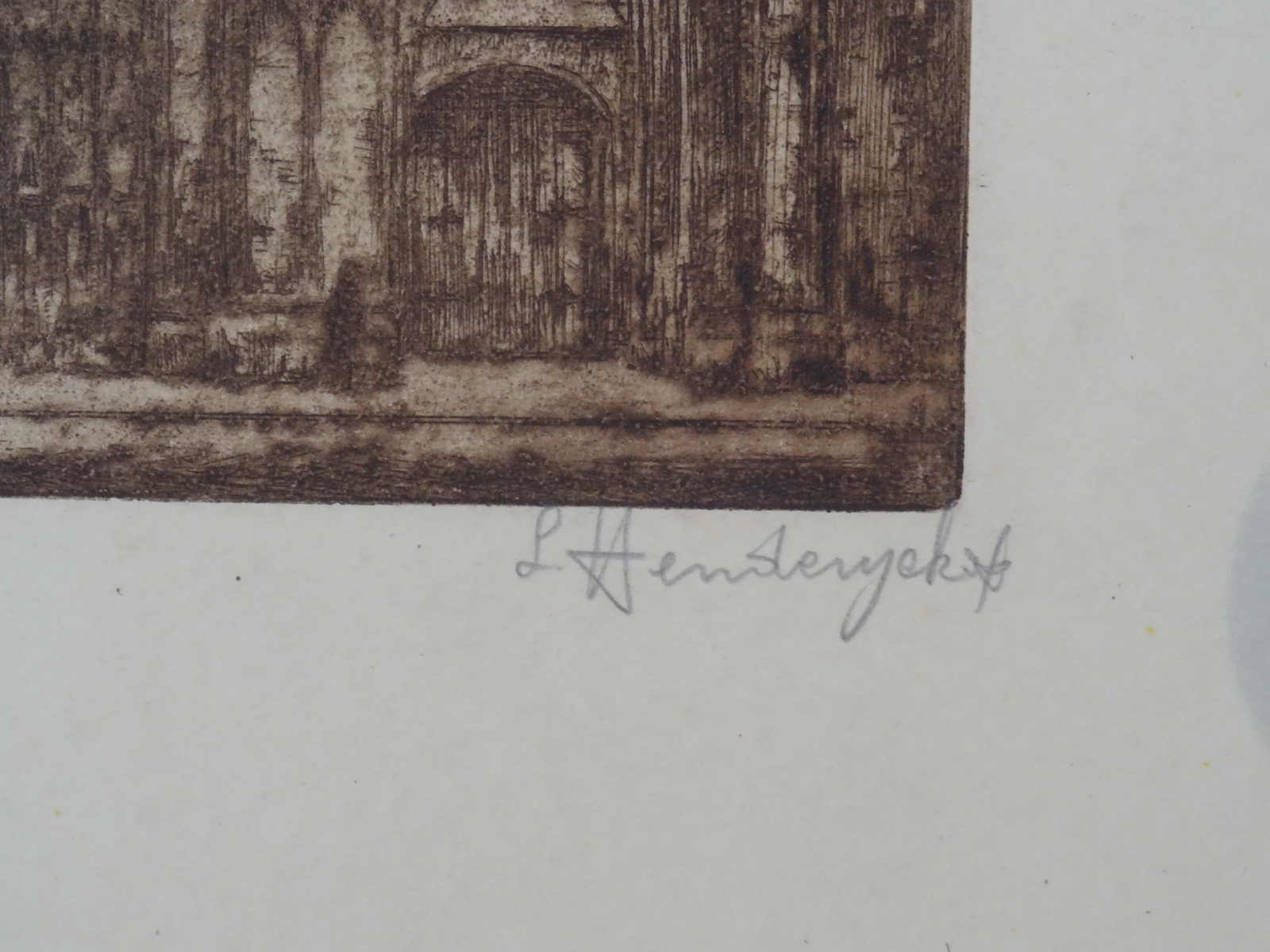 , Antique Print-CHURCH-DOOR-CATHEDRAL-ANTWERP-MEDIEVAL.-Henderyckx-1960, Pictura Antique Prints
