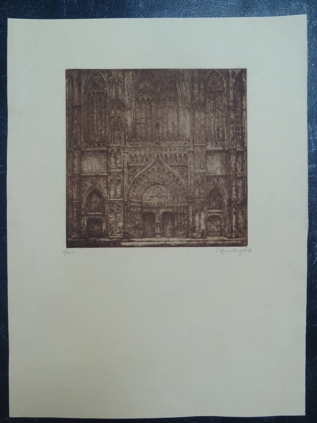, Antique Print-CHURCH-DOOR-CATHEDRAL-ANTWERP-MEDIEVAL.-Henderyckx-1960, Pictura Antique Prints