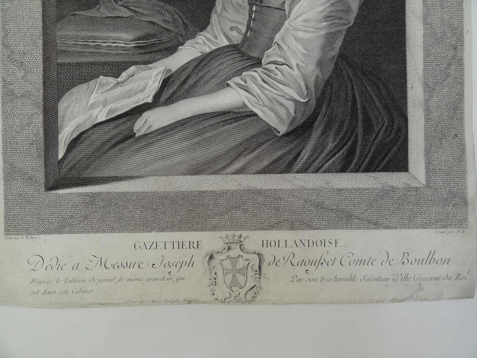 , Antique Print-PORTRAIT LADY-ANCIENT DUTCH DRESS-LOVE-Terborch-Wille-1760, Pictura Antique Prints