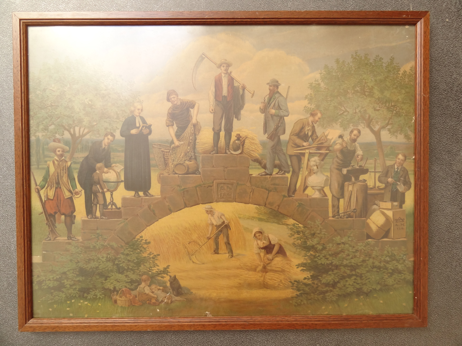, Antique Print-STAGES OF HUMAN LIFE-PROFESSIONS-FARMER-BLACKSMITH-Leiber-May-1875, Pictura Antique Prints