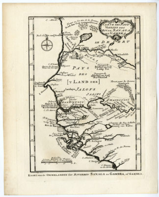 RIVER SANAGA-GAMBRA-WEST AFRICA [Jakob VAN DER SCHLEY after PREVOST-BELLIN, 1747]