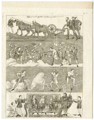 PLOUGHING-GARDENING-MIDDLE AGES-AGRICULTURE [ANONYMOUS, 1823]