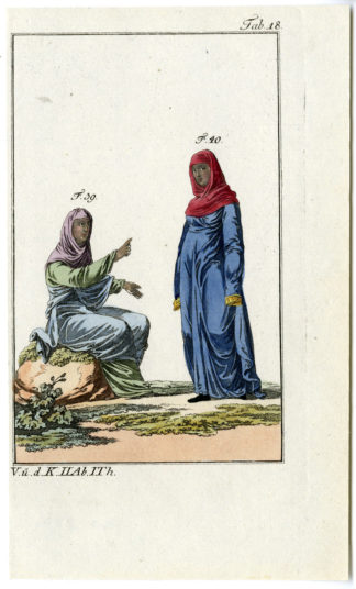 ANGLO SAXON WOMAN-SUMMER DRESS-COSTUME-PL.18 [After FERRARIO, 1823]