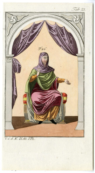 ANGLO SAXON-WOMAN-GREAT BRITAIN-COSTUME-PL.21 [After FERRARIO, 1823]