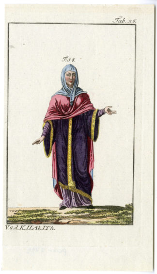 ANGLO SAXON-WOMAN-DRESS-COSTUME-PL.26 [After FERRARIO, 1823]