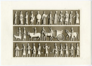PERSEPOLIS-IRAN-PERSIA-BAS RELIEF-P.47 [D. BONATTI after FERRARIO, 1827]