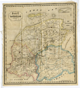 FRIESLAND - MAP ON SILK -SURINGAR - 1847