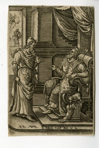 Prophet Nathan rebukes King David [Pieter BORCHT after DE BRUYN, c.1585]