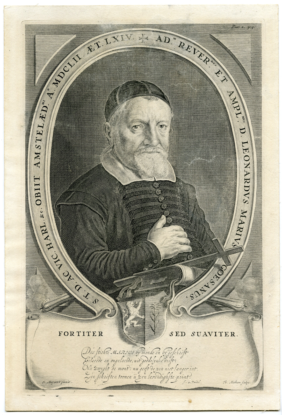 Rbos 0095 416x611 Antique Drawing-LEONARD MARIUS VAN DER GOES-PORTRAIT-Moeyaert-Matham-c. 1650