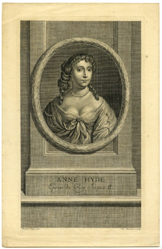 Antique Print-ANNE HYDE-DUCHESS OF YORK-JAMES II-Van der Werff-Simonneau-1697
