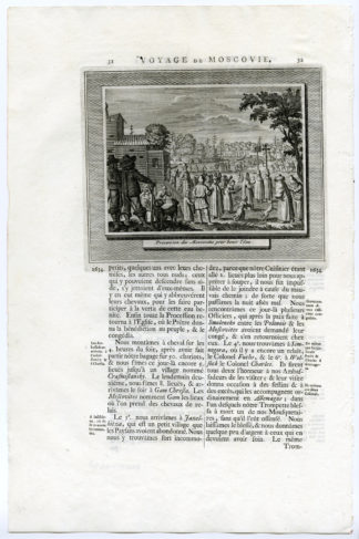 RUSSIA-MUSCOVY-PROCESSION-BLESSING OF WATER [After OLEARIUS, 1719]