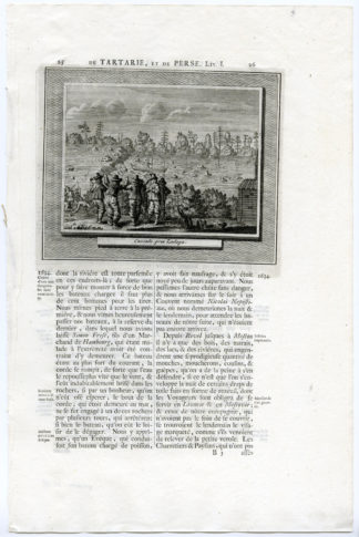 RUSSIA-MUSCOVY-LAKE LADOGA-CASCADE [After DE MANDELSLO, 1719]