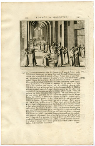 RUSSIA-MUSCOVY-BAPTISM-ORTHODOX CHURCH-ALPHABET [After DE MANDELSLO, 1719]