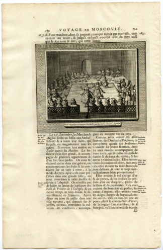 PERSIA-IRAN-ISFAHAN-BALLET-AMBASSADORS-FEAST [After OLEARIUS, 1719]