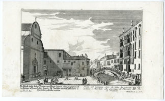 ITALY-VENICE-VIEW-PONTE DEL CARMINI-CHURCH [Martin ENGELBRECHT, c. 1740]