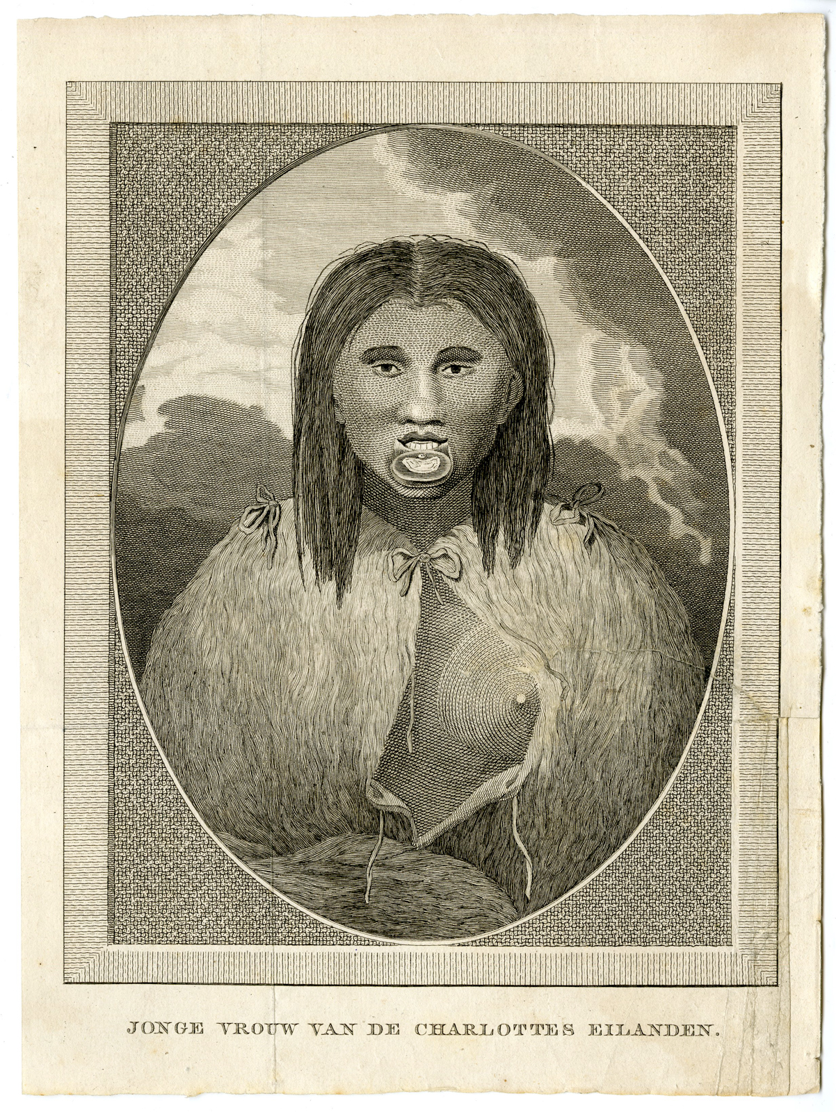 , Antique Print-WOMAN-NATIVE-HAIDA GWAII-CHARLOTTE ISLANDS-Portlock-Dixon-1795, Pictura Antique Prints