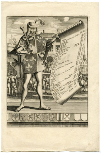 Antique Print-COUNTS-HOLLAND-ANNOUNCER-ROLL-HERALDRY-Smids-Anonymous-1712