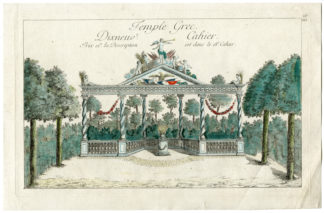 GARDEN-GREEK TEMPLE-ARCHITECTURE-TREES-DESIGN [After LE ROUGE, 1773]