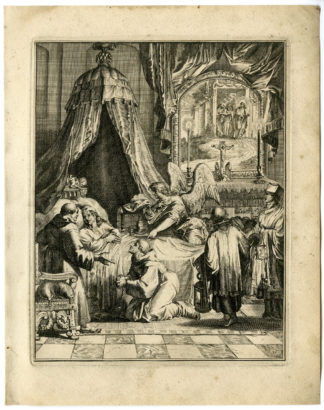 Antique Print - SICK MAN-HOLY OINTMENT-16-HOOGHE after VIGNE - 1694