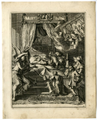 Antique Print - SICK MAN-JESUS-PILATE-HEROD-DEVIL-23-HOOGHE after VIGNE - 1694
