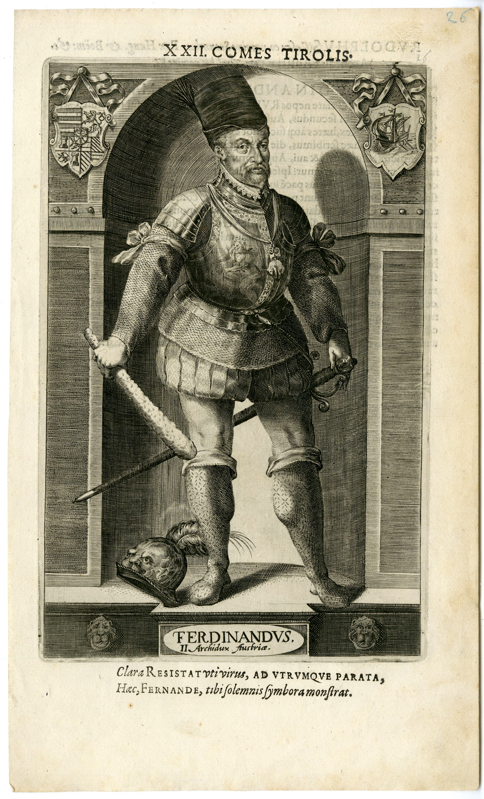 , Antique Print – FERDINAND II-ARCHDUKE-AUSTRIA-PORTRAIT-KILIAN after unknown artist – 1623, Pictura Antique Prints