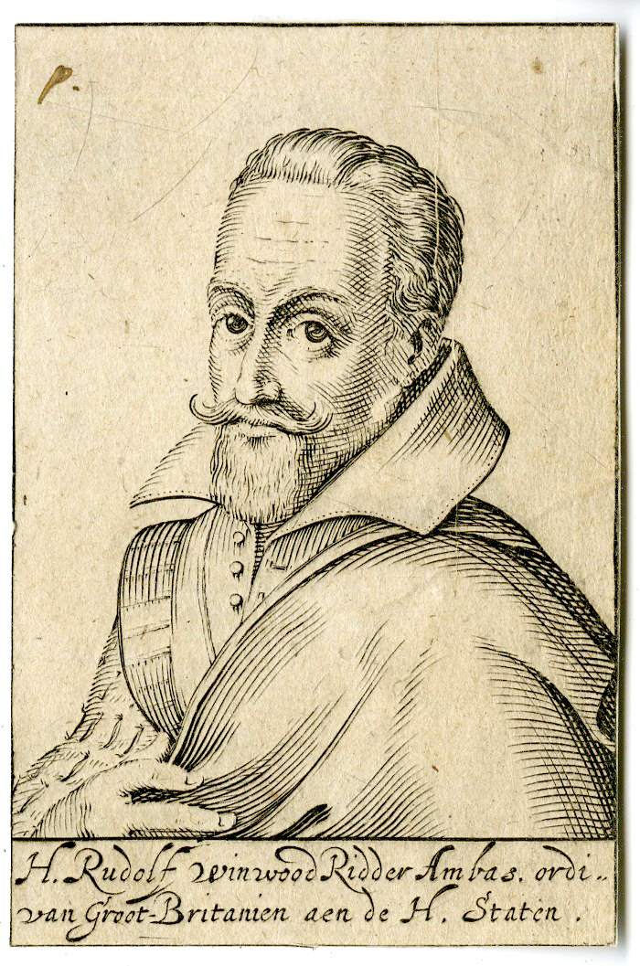 , Antique Print – RUDULF WINWOOD-BRITISH AMBASSADOR-STATES OF HOLLAND-HONDIUS – 1608, Pictura Antique Prints