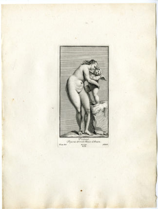 Antique Print - VENUS-APHRODITE-CUPID-AMOR-PUTTI-PL.LII-LIII-POOL after BOSSUIT - 1727