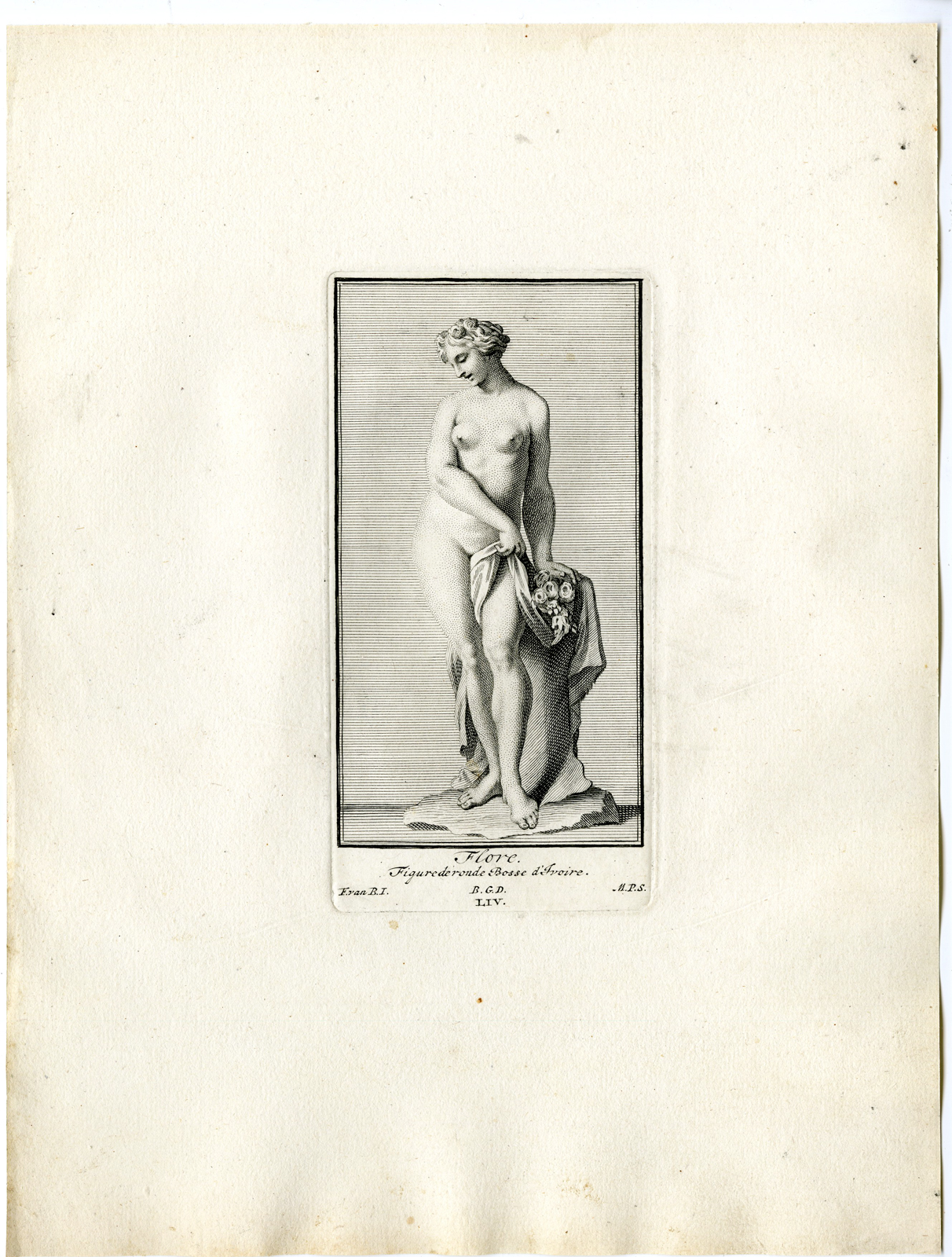 Pco 5631 416x549 Antique Print - FLORA-FLORE-GODDESS-PLANTS-MYTHOLOGY-P.LIV-LV-POOL after BOSSUIT - 1727