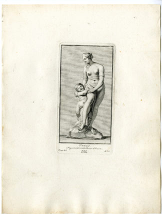 Antique Print - VENUS-APHRODITE-CUPID-AMOR-PUTTI-PL.LVIII-LIX-POOL after BOSSUIT - 1727