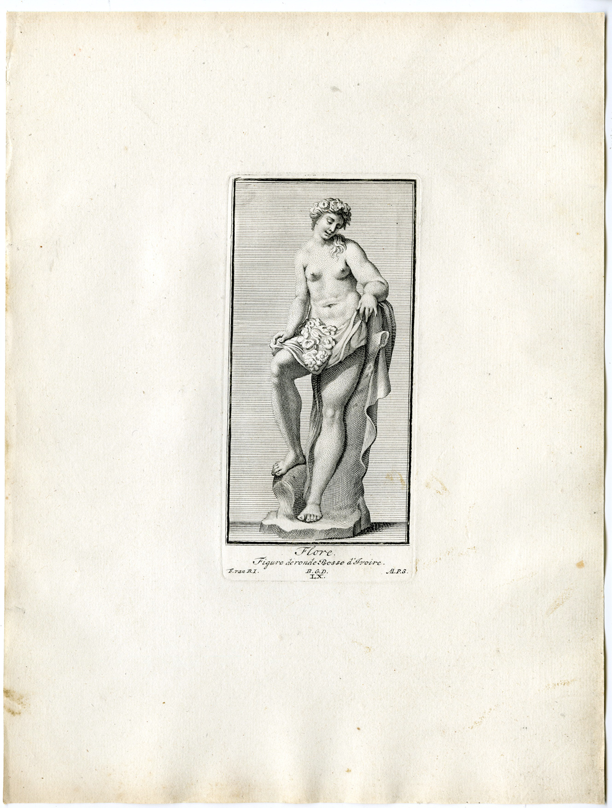 Pco 5637 416x549 Antique Print - FLORA-FLORE-GODDESS-PLANTS-MYTHOLOGY-P.LX-LXI-POOL after BOSSUIT - 1727