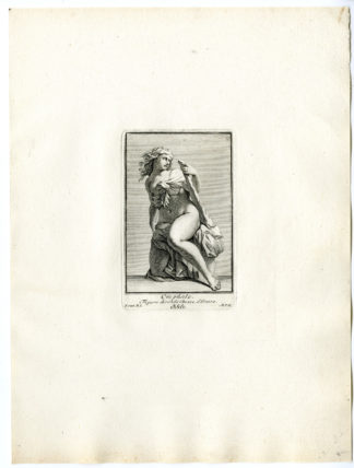 Antique Print - OMPHALE-QUEEN OF LYDIA-MYTHOLOGY-PL.LXXIV-LXV-POOL after BOSSUIT - 1727
