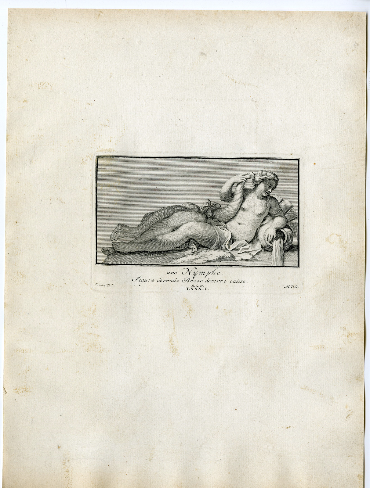 , Antique Print – NYMPH-CORNUCOPIA-ABUNDANCE-PL.LXXXII-POOL after BOSSUIT – 1727, Pictura Antique Prints