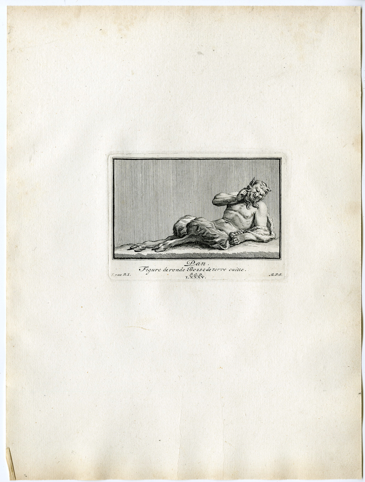 , Antique Print – PAN-FAUN-MYTHOLOGY-PL.LXXXV-POOL after BOSSUIT – 1727, Pictura Antique Prints