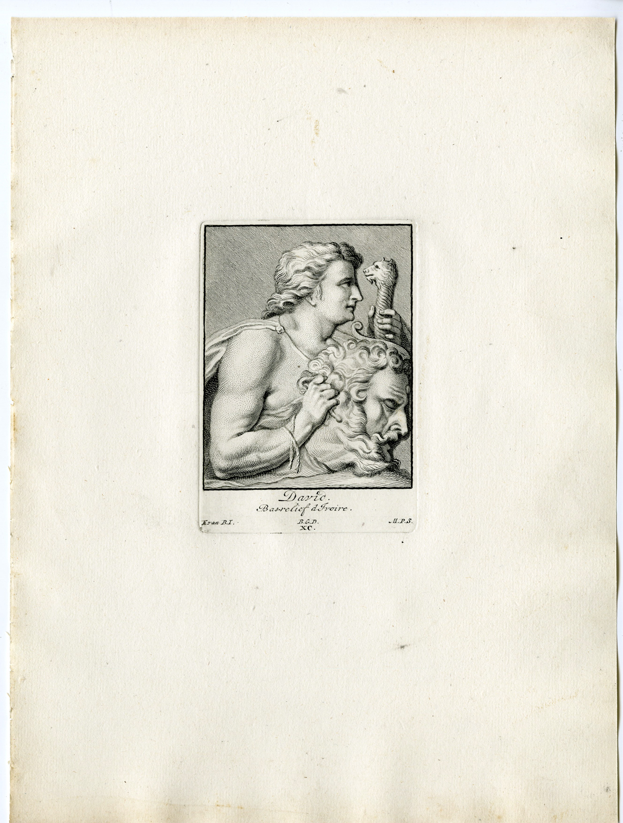 , Antique Print – DAVID-GOLIATH-PL.XC-POOL after BOSSUIT – 1727, Pictura Antique Prints