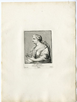 Antique Print - LA POESIE-POETRY-MUSE-GODDESS-PL.XCIV-POOL after BOSSUIT - 1727
