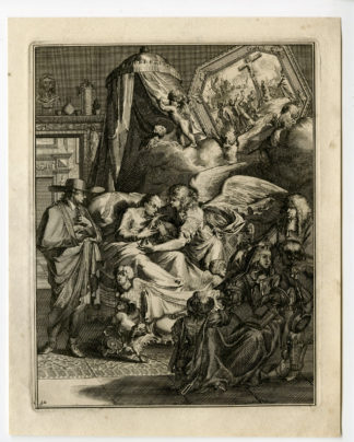Antique Print - SICK MAN-BEAR THIRST-JESUS-CRUCIFIXION-36-HOOGHE after VIGNE - 1694