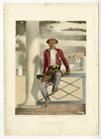 Antique Print - SERVANT-JAVA-NATIVE-INDONESIA-COSTUME-HARDOUIN after own design published by H.M. LANGE - 1855