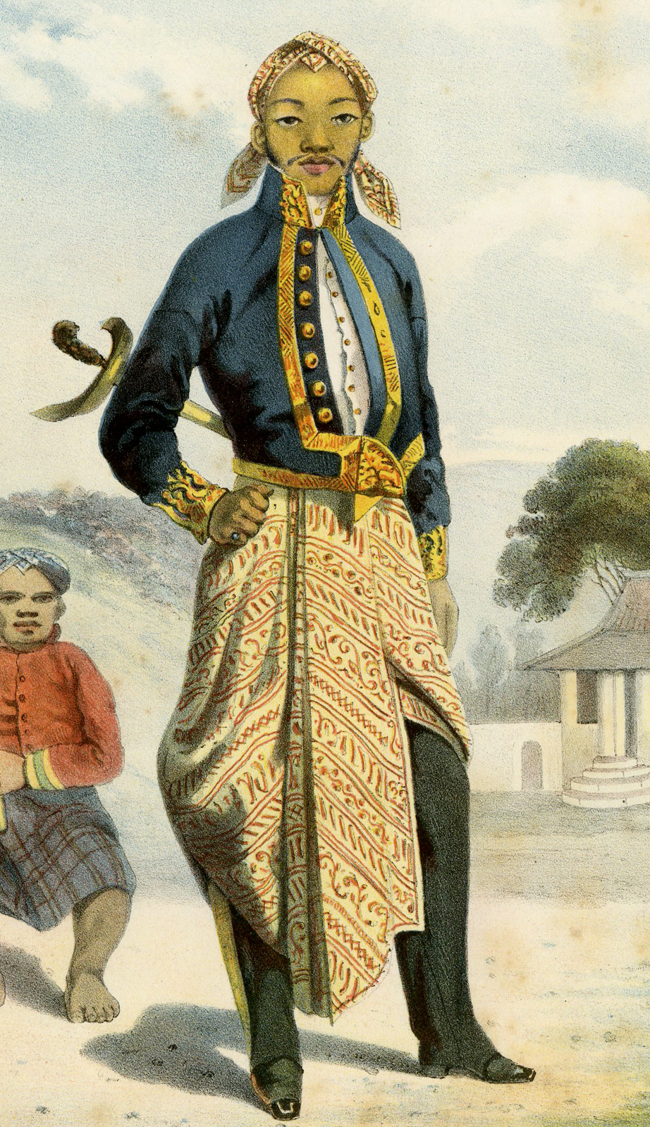, Antique Print – REGENT-JAVA-INDONESIA-COSTUME-HARDOUIN after own design published by H.M. LANGE – 1855, Pictura Antique Prints