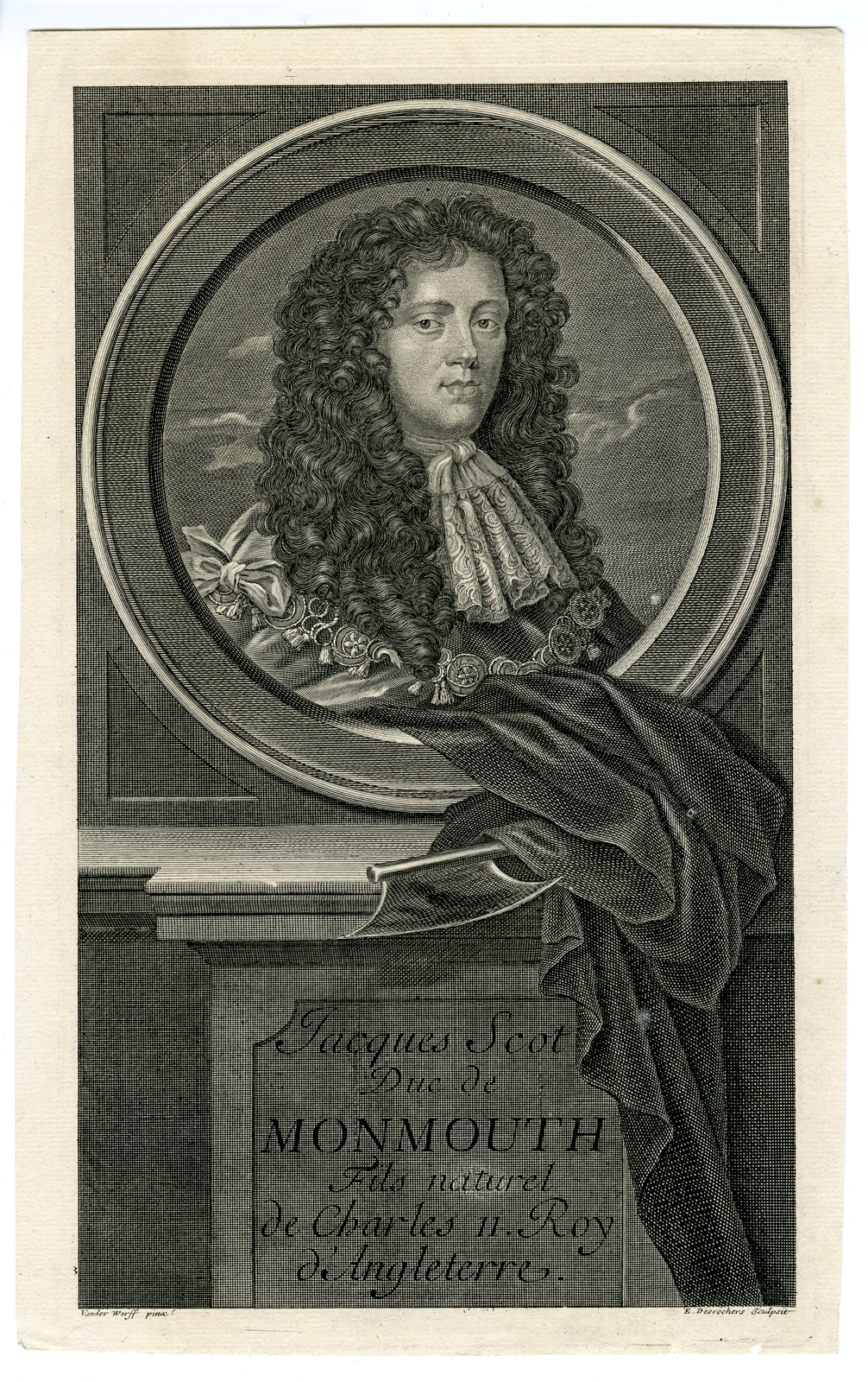 , Antique Print – JAMES SCOTT-DUKE OF MONMOUTH-DESROCHERS after WERFF – c.1700, Pictura Antique Prints