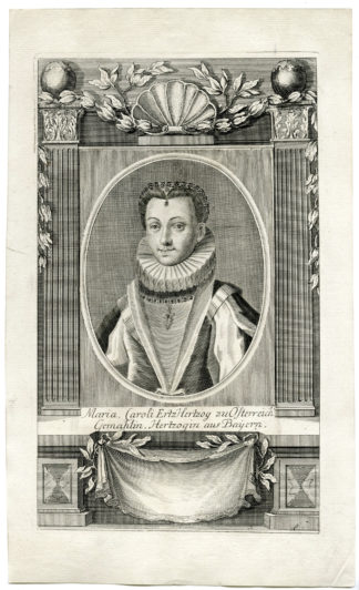 Antique Print - MARIA CAROLI ARCHDUCHESS-AUSTRIA-BAVARIA-ROSBACH after unknown artist - 1721