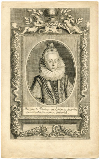 Antique Print - MARGARETHA OF AUSTRIA - SPAIN - PORTUGAL-ROSBACH after unknown artist - 1721