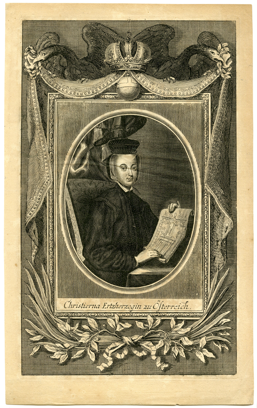 , 2 Antique Prints – ANNA OF AUSTRIA-WIDEMAN after unknown artist – 1721, Pictura Antique Prints