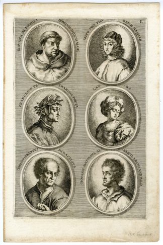 Antique Print - SANDRART-PAINTER-POET-THEOLOGIAN-PHILOSOPHER-VON SANDRART after own design - 1675