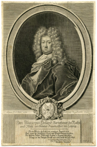 Antique Print - POLYCARPUS HEILAND-GERMAN-ARCHITECT-MARTIN BERNIGEROTH after unknown artist - c.1702