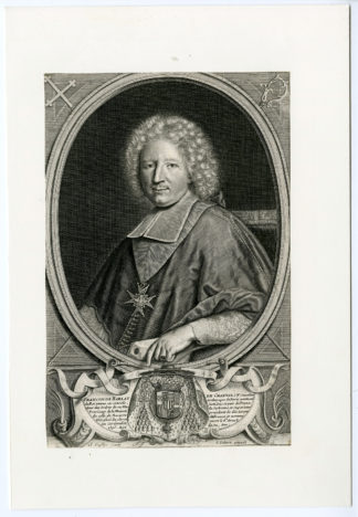 Antique Print - FRACOIS DE HARLAY DE CHAMVALON-ARCHBISHOP-DUFLOS after LE LEFEBURE - 18th. C