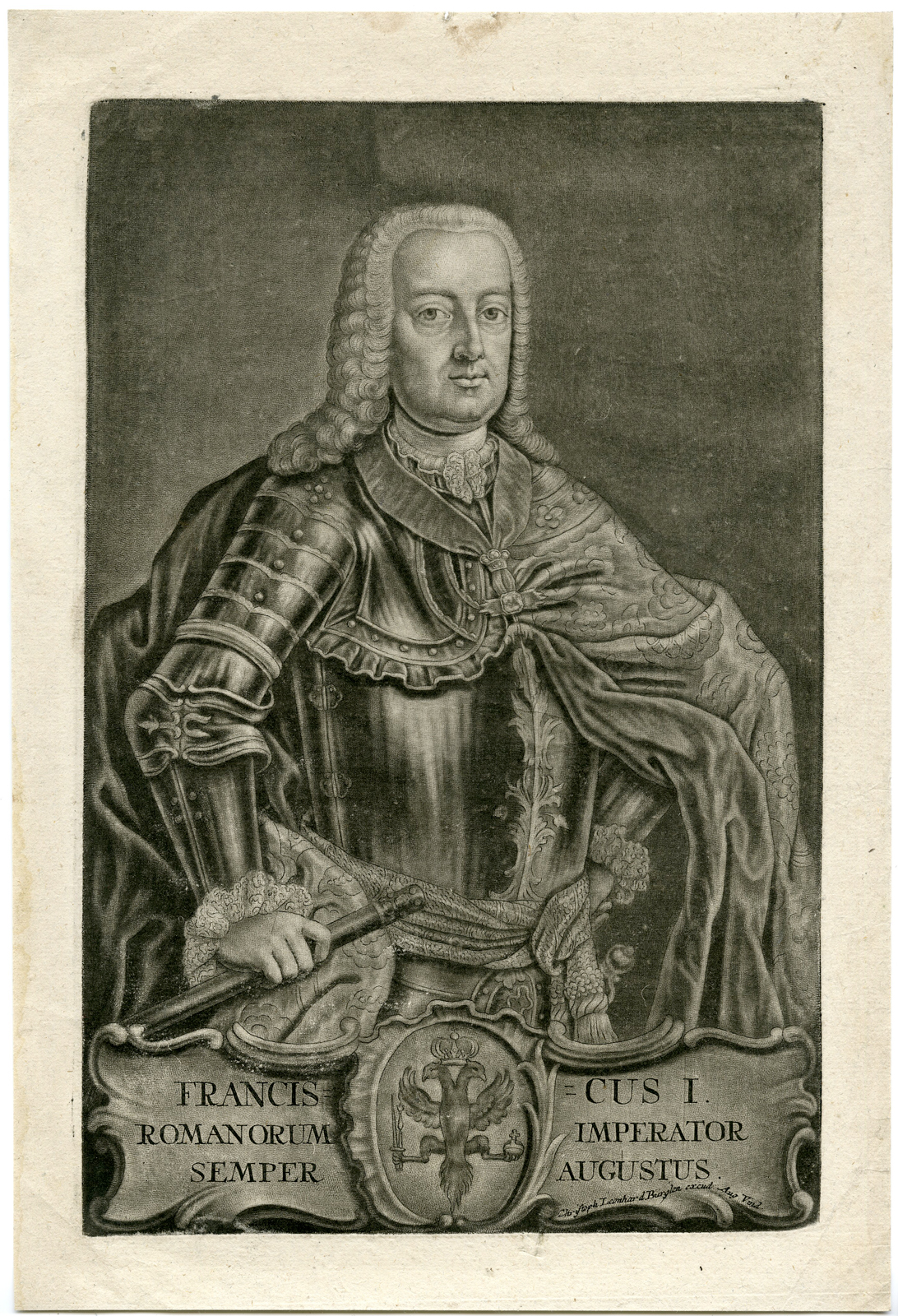 , Antique Print – FRANCIS II-HOLY ROMAN EMPEROR-AUSTRIA-HUNGARY-CROATIA-VENETIA-LEONHART BÜRGLIN after unknown artist – c.1760, Pictura Antique Prints