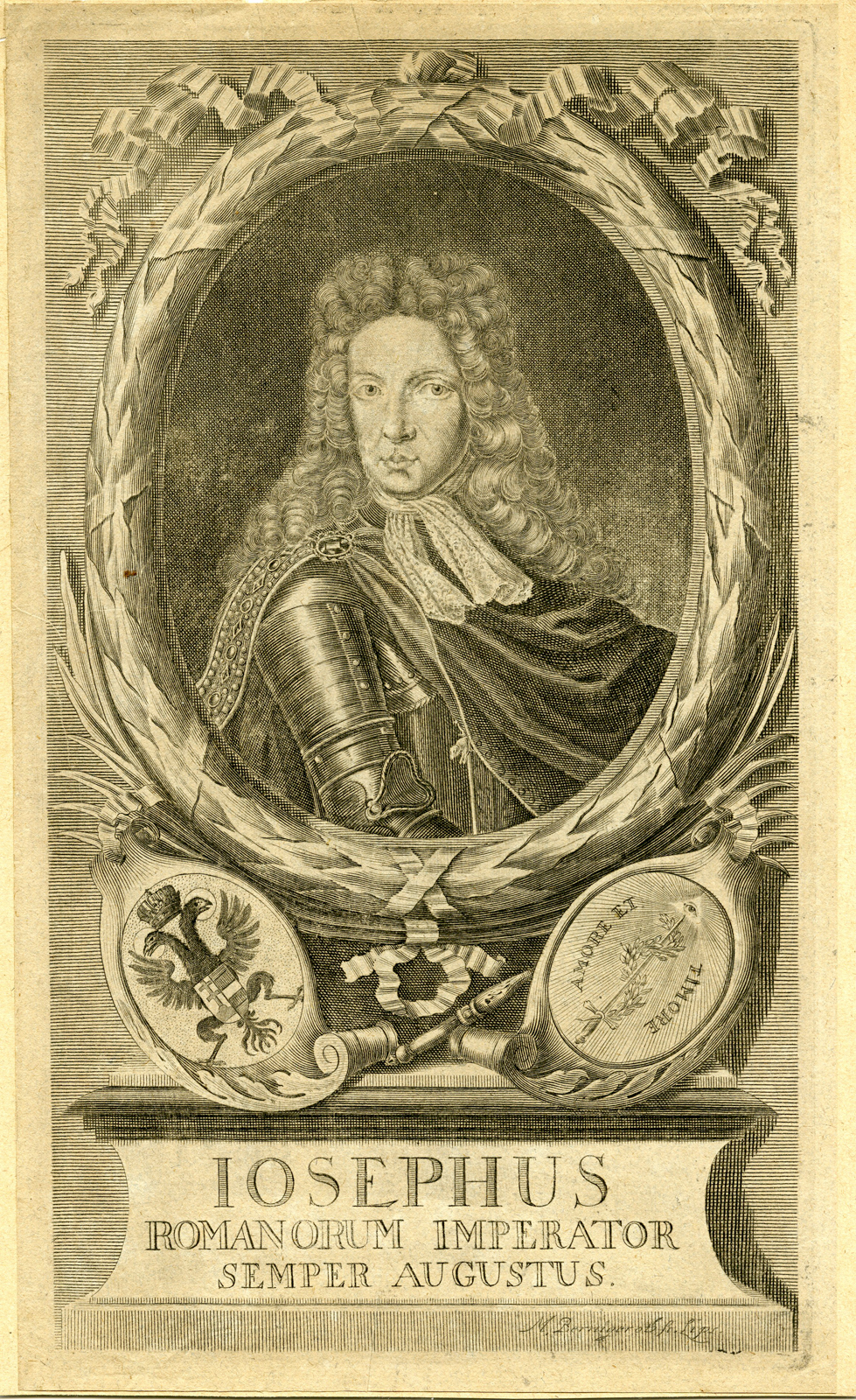 Pco 3244 416x680 Antique Print - JOSEPH I-HOLY-ROMAN EMPEROR-CROATIE-BOHEMIA-BERNIGEROTH after unknown artist - 18th c.