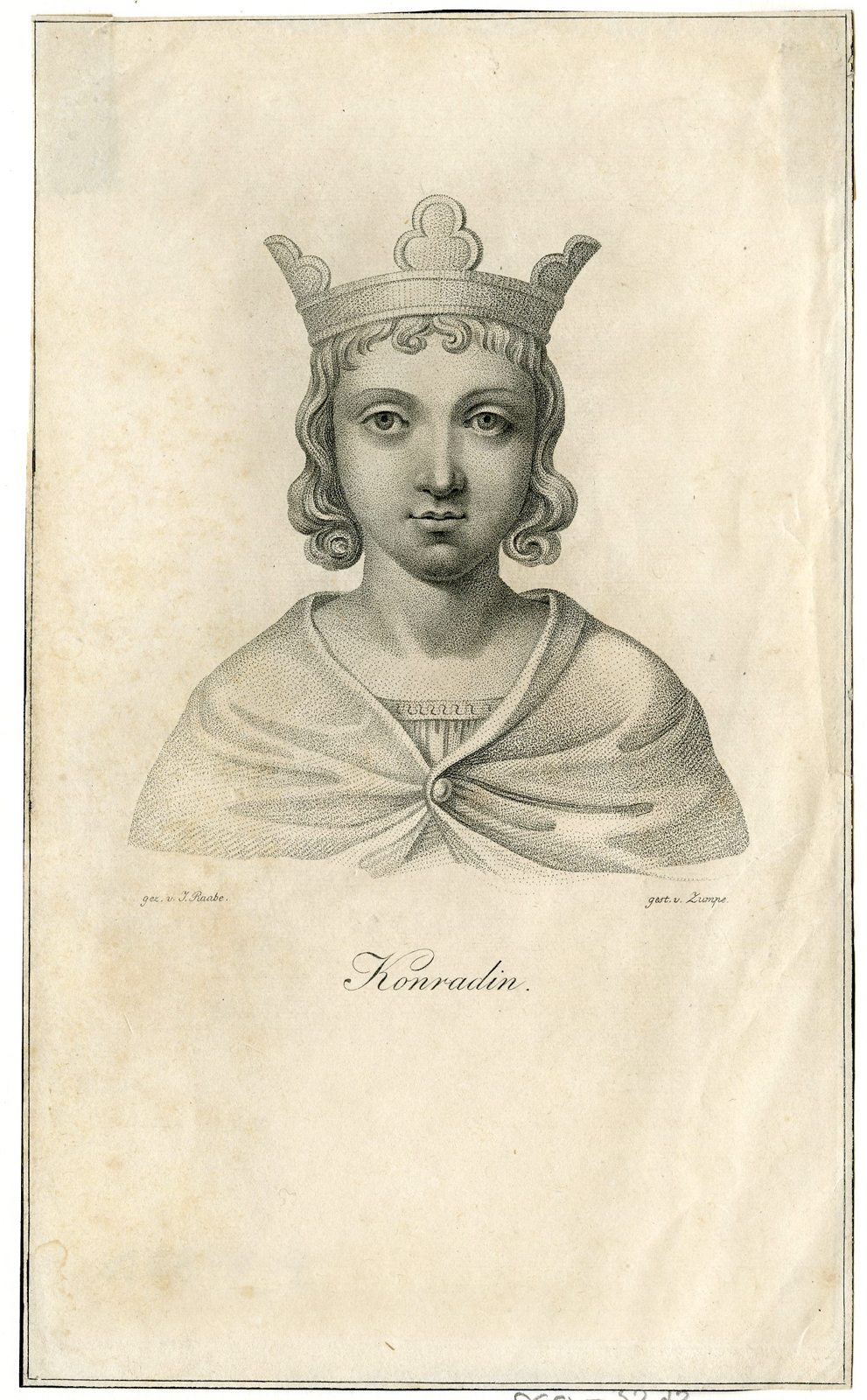 , Antique Print – PHILLIP OF SWABIA-CONRAD II-BARABAROSSA-HOLY ROMAN EMPERORS-ZUMPE after RAABE – 1822, Pictura Antique Prints